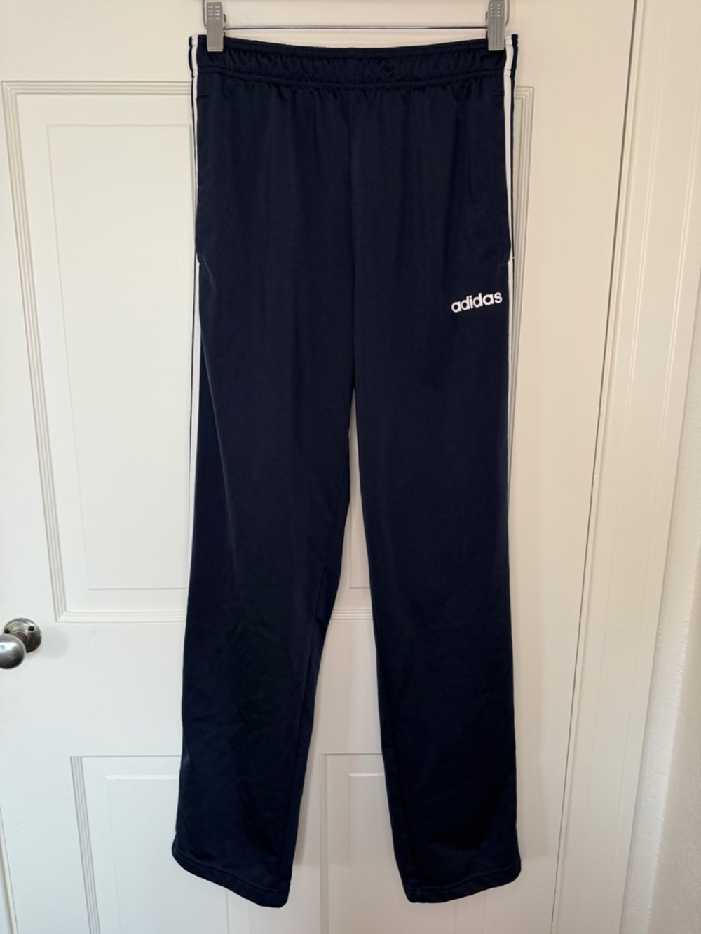 Adidas Navy Track Pants – Classic 3 Stripe Athletic Joggers